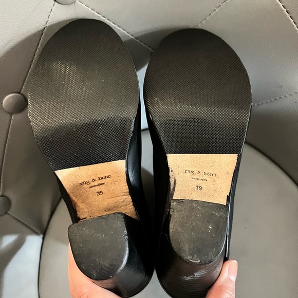 Rag & Bone Black Leather round-toed ankle booties - Picture 6 of 6